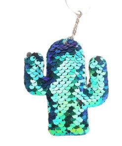 Top 10 ⭐ Czech Beads Exclusive Paillette Décorative 1 Pcs Foncé Bleu Vert Noir Cactus Porte-clés Réversible Paillettes Glitter Pompon Paillettes Porte-C 🔔