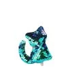 Le moins cher 😀 Czech Beads Exclusive Paillette Décorative 1 Pcs Foncé Bleu Vert Noir Chat Porte-clés Réversible Paillettes Glitter Pompon Paillettes Porte-Clé 🔥