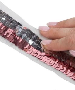 Scrapbooking Soldes 12 De gros 🛒 Czech Beads Exclusive Paillette Décorative Rose, Argent Ruban Double Face Réversible Paillettes, Applique à Coudre, Accessoires Cheveux, Access ⌛